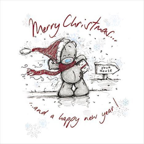 Sketchbook Tatty Teddy Holding Present Me to You Bear Christmas Card £2.09